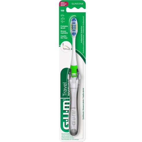 Gum Travel Soft Antibacterial Toothbrush Код 158, 1 брой - зелено