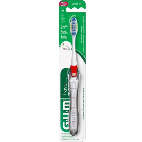 Gum Travel Soft Antibacterial Toothbrush Код 158, 1 брой - Червен