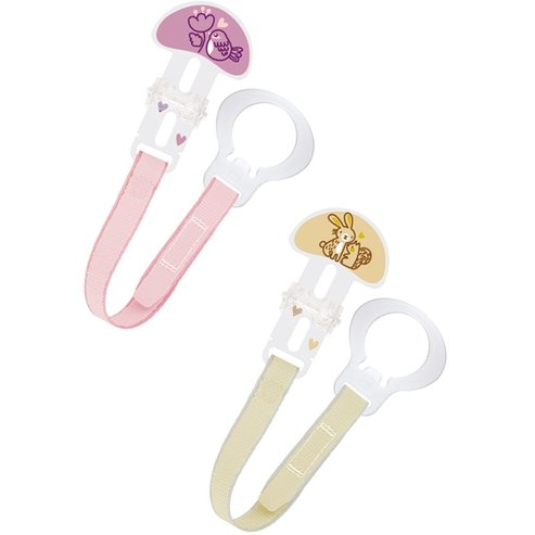 Mam Clip Set Animals 0m+, 2 бр, Код 312G - розово / Жълто