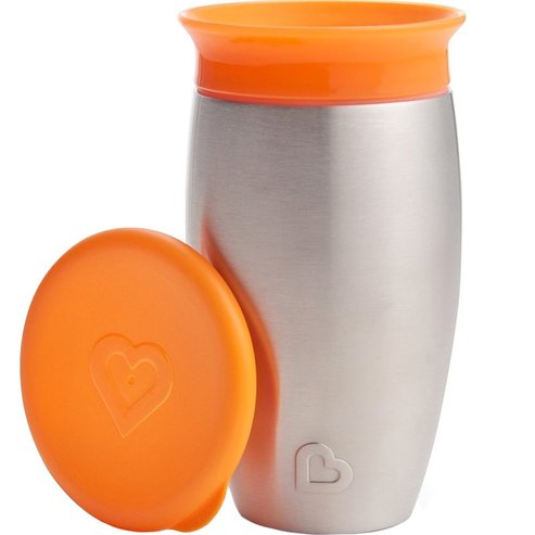 Munchkin Miracle 360 Stainless Steel Cup 12m+, 296ml - портокал