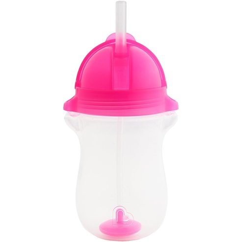 Munchkin Click Lock Tip & Sip Tall Straw Cup 12m+, 296ml - Розово ​