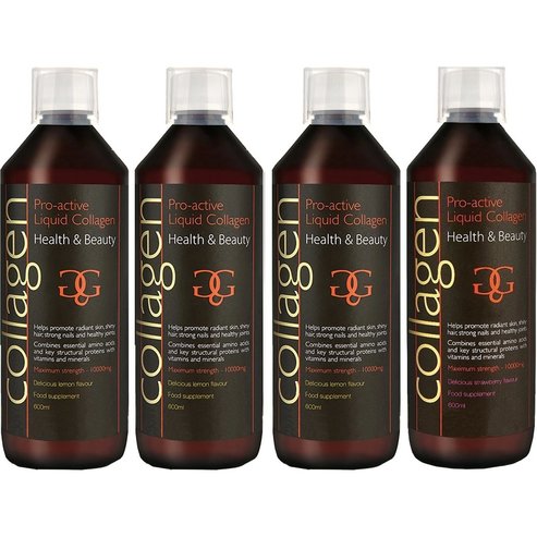Collagen ProActive Комплект Орален колаген 2400ml (4x600ml) - 3 Λимон + 1 Ягода