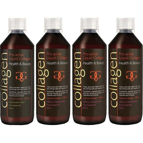 Collagen ProActive Комплект Орален колаген 2400ml (4x600ml) - 1 Λимон + 3 Ягода