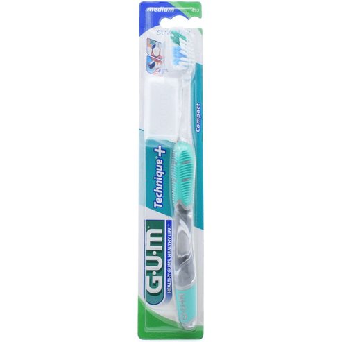 Gum Technique+ Compact Medium Toothbrush 1 Брой, Код 493 - Син