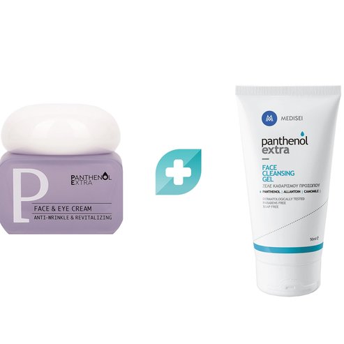 Medisei Комплект Panthenol Extra Anti-Wrinkle & Revitalizing Face & Eye Cream 50ml & Подарък Face Cleansing Gel 50ml