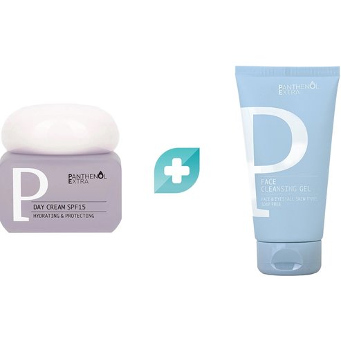 Medisei Panthenol Extra Promo Hydrating & Protecting Day Cream Spf15, 50ml & Подарък Face Cleansing Gel 50ml