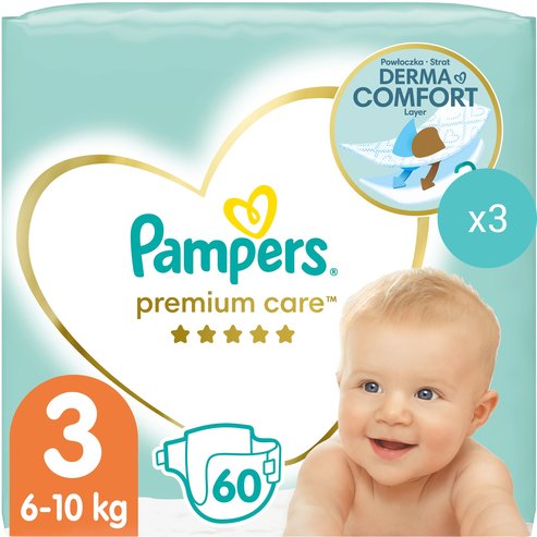 Pampers Комплект Premium Care Νο3 (6-10kg) 180 Пелени (3x60 Пелени)