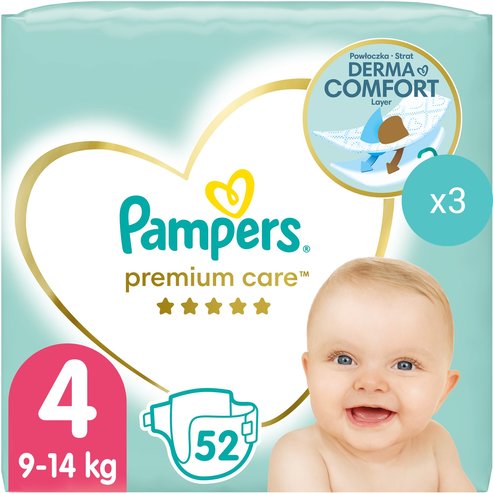 Pampers Комплект Premium Care Jumbo Pack Νο4 (9-14kg) 156 Пелени (3x52 Пелени)