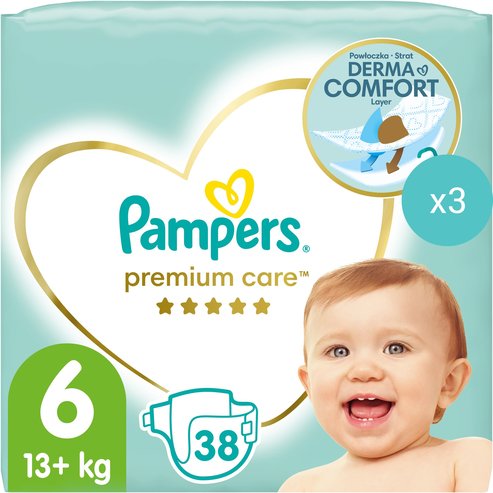 Pampers Комплект Premium Care No6 (13+kg) 114 Пелени (3x38 Пелени)