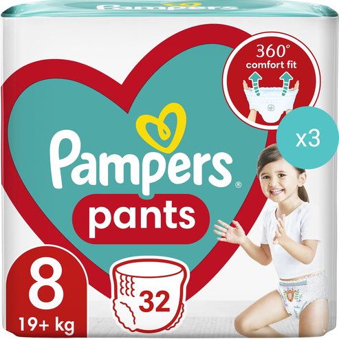 Pampers Комплект Pants Jumbo Pack No8 (19+kg) 96 Пелени (3x32 Пелени)