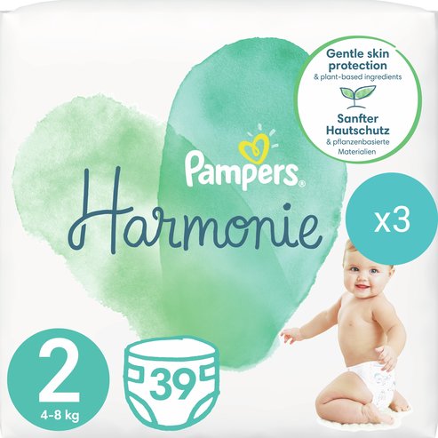 Pampers Подарък Harmonie No2 (4-8kg) 117 Пелени (3x39 Пелени)