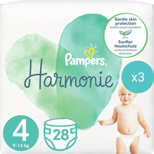 Pampers Комплект Harmonie No4 (9-14kg) 84 Пелени (3x28 Пелени)