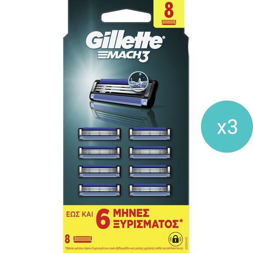 Gillette Комплект Mach 3 Replacement Razors 24 бр (3x8 бр)