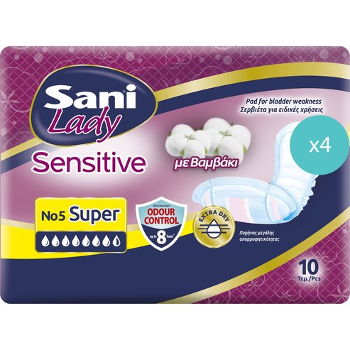 Σετ Sani Lady Sensitive No5 Super 40 бр (4x10 бр)