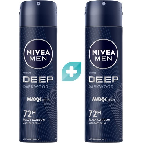 Nivea Promo Men Deep Darkwood Maxx Tech 72h Deodorant Spray 300ml (2x150ml)