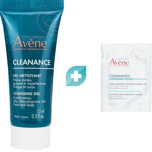 Avene Комплект Подарък Cleanance Cleansing Gel 15ml & Comedomed Peeling 2ml