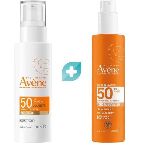 Σετ Avene Anti-Aging Fluid Spf50, 40ml & Invisible Sun Care Spray Spf50, 200ml