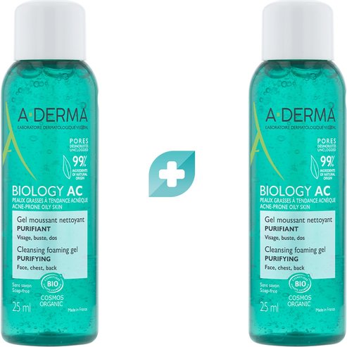 A-Derma Комплект Подарък Biology AC Cleansing Foaming Gel 50ml (2x25ml)