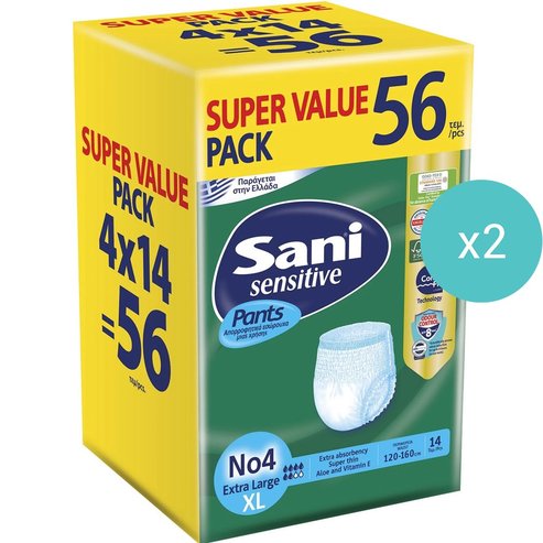 Sani Комплект Sensitive Pants 112 бр (8x14 бр) - No4 Extra Large