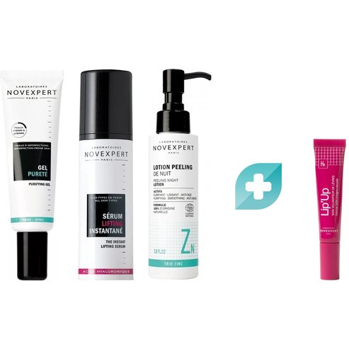 Novexpert Комплект Подарък Moisturizing Anti-Wrinkle Lip\'up Lip Balm 8ml & Trio-Zinc Purity Gel 30ml ή Night Lotion 115ml ή Hyaluronic Acid Instant Lifting Serum 30ml 1 брой в произволна селекция от продукти