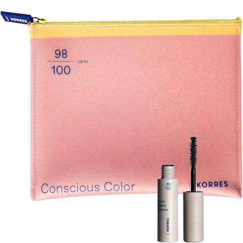 Σετ Δώρο Korres Drama Volume Mascara 01 Black 4ml & Conscious Color Pink Pouch 1 Τεμάχιο