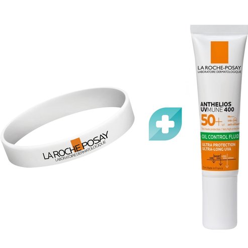 La Roche-Posay Комплект Подарък UV Sensor Bracelet 1 бр & Anthelios UVMune 400 Oil Control Fluid Spf50+, 15ml