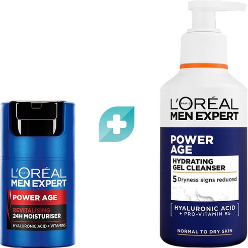Комплект L\'Oreal Paris Men Expert Power Age Revitalising Face Cream 50ml & Hydrating Cleanser Gel 260ml