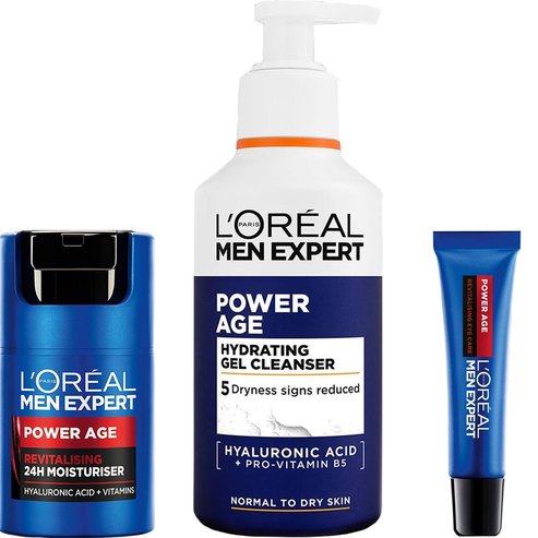 Комплект L\'Oreal Paris Men Expert Power Age Revitalising Face Cream 50ml & Hydrating Cleanser Gel 260ml & Revitalising Eye Cream 15ml