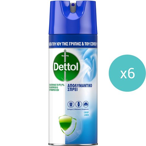 Комплект Dettol All In One Crisp Linen Spray 2.400ml (400mlx6)