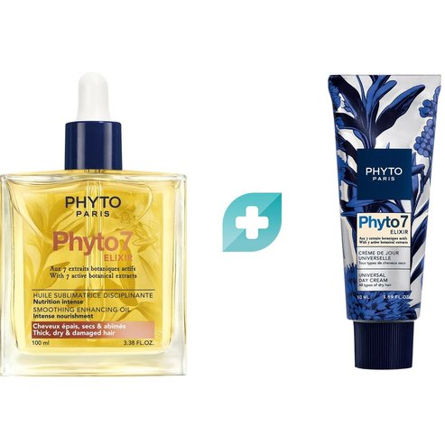 Комплект Phyto 7 Elixir Smoothing Enhancing Oil 100ml & Universal Day Cream 50ml