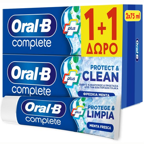 Oral-B PROMO PACK Complete Plus Protect & Clean Toothpaste 2x75ml 1+1 Подарък
