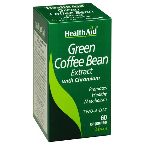 HealthAid Green Coffee Bean Extract Green Екстракт от зелено кафе  действие изгаря мазнините 60 капсули