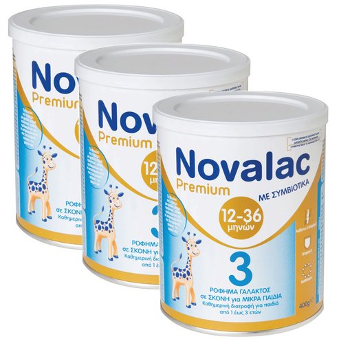 Novalac Комплект Premium Νο 3 Мляко със симбиотици за възраст 12-36 месеца 3x400gr