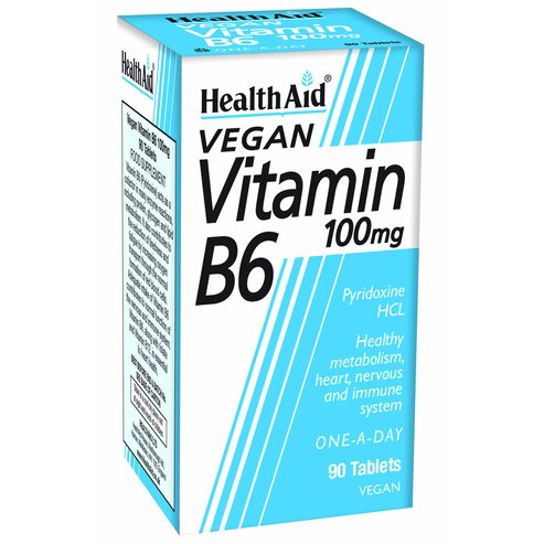 Health Aid Витамин  B6 100mg За метаболизма на мазнините 90 таблетки