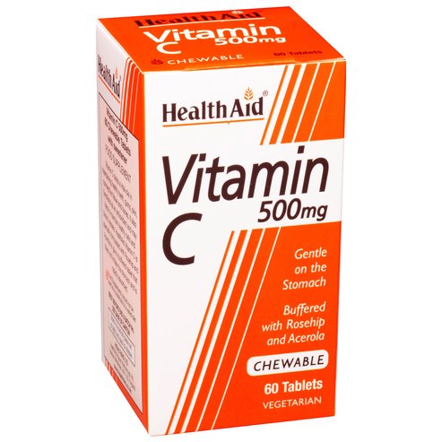 Health Aid Витамин C Chewable 500mg с дива роза  & ацерола 60 таблетки