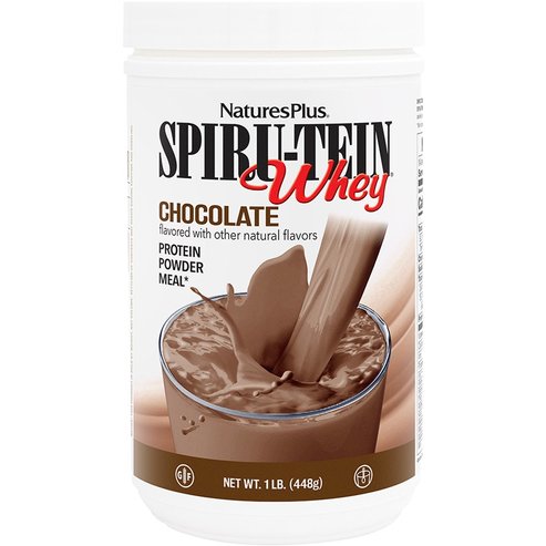 Natures Plus Spiru-Tein Whey Chocolate 1lb Диетична добавка, пълноценна протеинова формула с вкус на шоколад 448gr