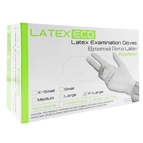 Latex Eco Examination Gloves Powdered в бял цвят 100 бр - XLarge