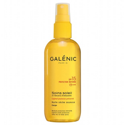 Galenic Soin Soleil Huile Seche Soyeuse SPF15+ – слънцезащитно олио спрей с 15 фактор на защита, 150 ml