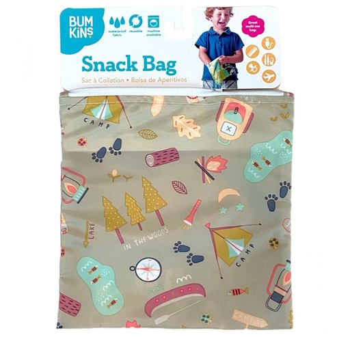 Bumkins Large Snack Bag 18cm x 18cm Чантичка, калъф за храна / закуски 1 брой - Camping