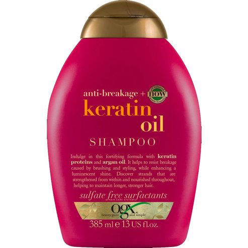 OGX Keratin Oil Shampoo Anti Breakage Укрепващ шампоан с кератин и арганово масло срещу фрактура на косата 385ml