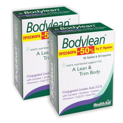 Health Aid PROMO PACK Bodylean CLA Plus Хранителна добавка за стройно и стегнато тяло 2x30 таблетки и 30 капсули -50% отстъпка за 2-ри продукт