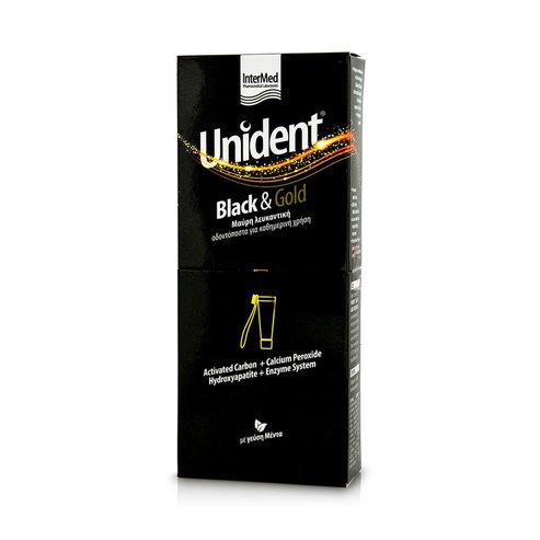 Intermed Unident Black & Gold Toothpaste Избелваща паста за зъби с черно оцветяване 100ml