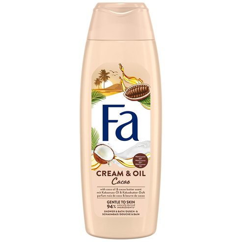 Fa Foam Bath Cream & Oil Cacao Кремообразен душ гел с кокосово масло и какаово масло за усещане за мекота върху суха кожа 750ml