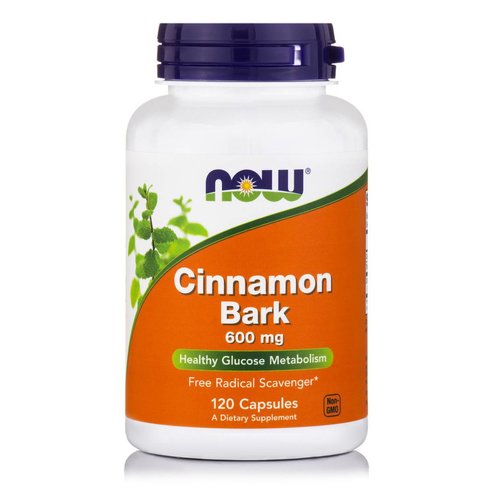 Now Foods Cinnamon Bark 600mg Хранителна добавка, която подпомага нормалната функция на храносмилането 120caps
