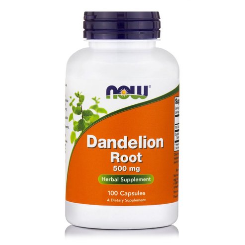 Now Foods Dandelion Root 500mg Хранителна добавка за глухарче за детоксикация на черния дроб 100caps