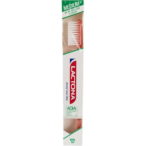 Lactona Natural Medium Nylon Μ40 4 Row Toothbrush 1 Τεμάχιο - Ροζ