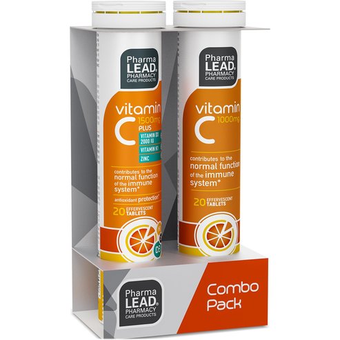 Pharmalead Промо пакет Vitamin C 1500mg Plus витамини C, D3, K1 & цинк 20 Effer.tabs & Vitamin C 1000mg 20 Effer.tabs