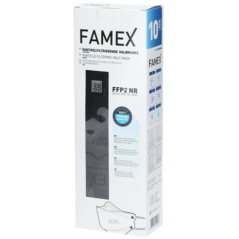 Famex Particle Filtering Half Mask FFP2 NR 10 бр, черен
