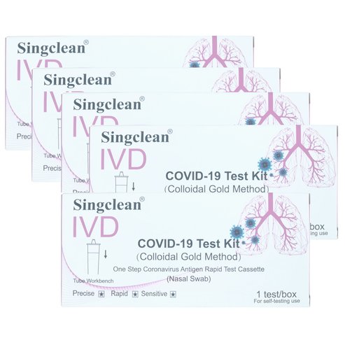 Singclean PROMO PACK IVD Covid-19 Rapid Self Test Kit 5 бр