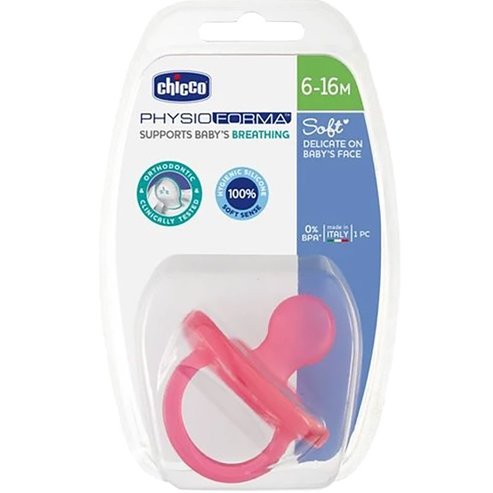 Chicco Silicone Soother Physio Forma Soft 6-16m, 1 Парче - Розово
